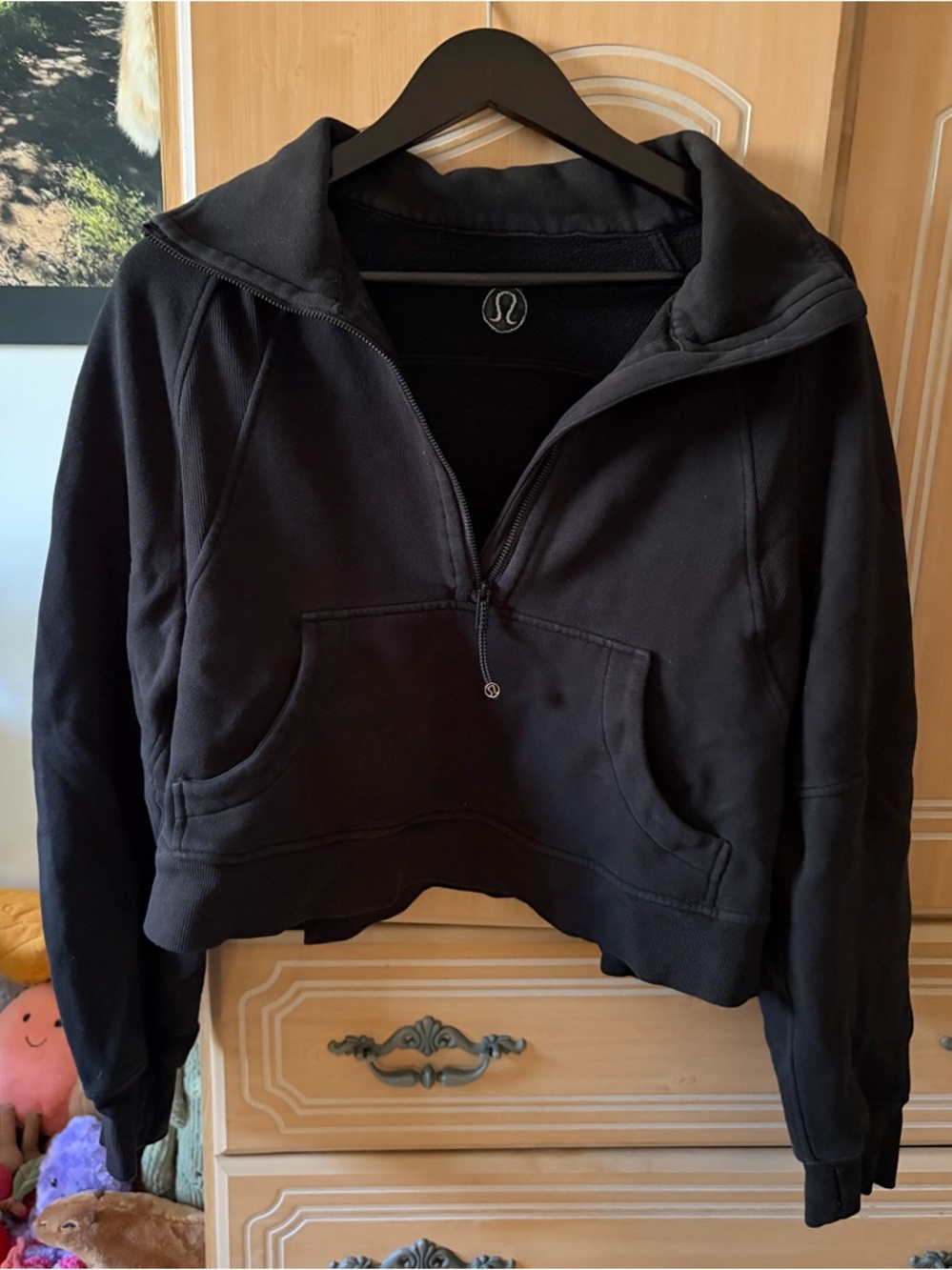 lululemon Black Cropped Half-Zip Scuba